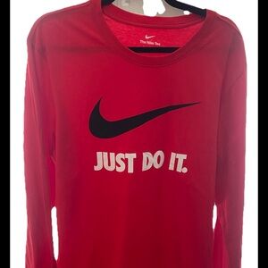 Nike Men’s Red Just Do It Long Sleeve T-Shirt Size Large